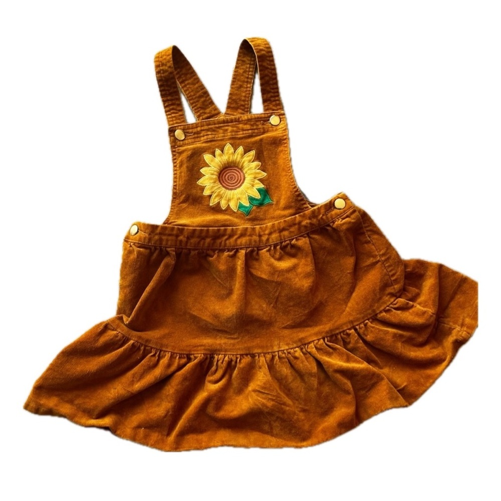 Girls Cynthia Rowley Sunflower corduroy dress jumper, size 6 Autumn, fall
